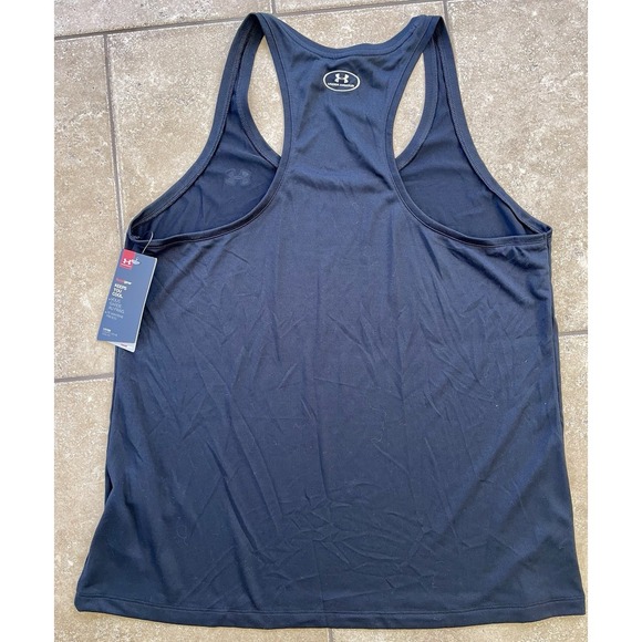Under Armour HeatGear Tank Top Women's XL Loose Fit Black Racerback NWT - Picture 2 of 3